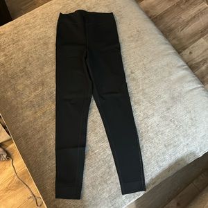 ALAIA  leggings, black with. Tan top stitch